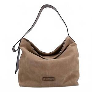 NEW RON WHITE dalo shoulder bag in fawn suede